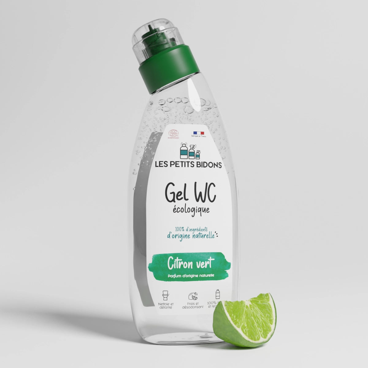Gel WC naturel et écologique Citron Vert Les Petits Bidons 100% d’origine naturelle, 750ml – nettoie, détartre et désodorise les toilettes efficacement