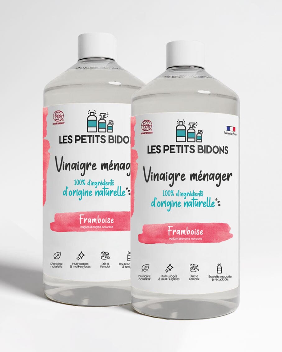 Lot de 2 Vinaigres Ménagers Multi-usages Framboise 1L