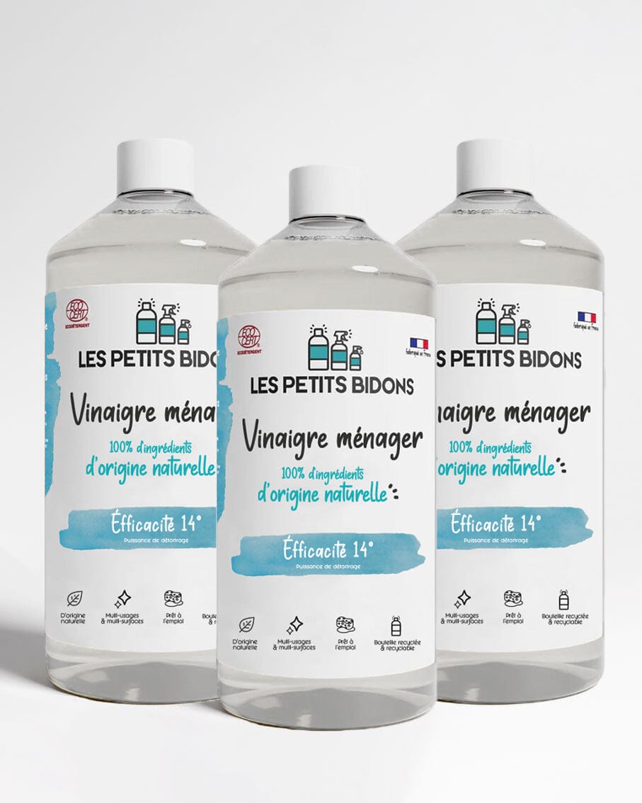 Lot de 3 Vinaigres Ménagers Multi-usages 14° 1L